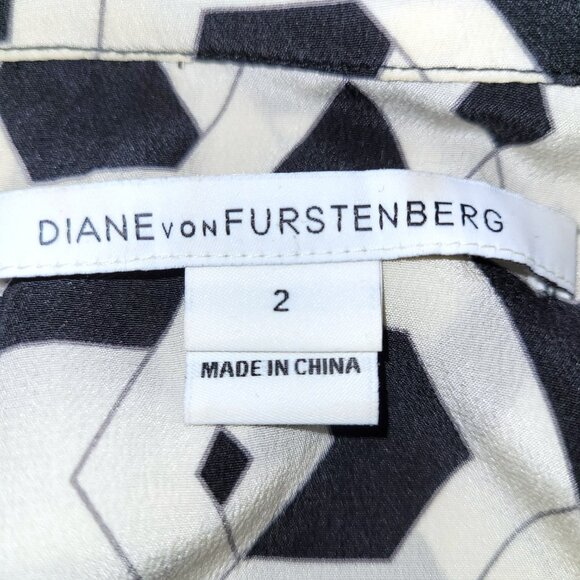 Diane Von Furstenberg 100% Silk Shirt Dress Size 2 - Picture 5 of 8